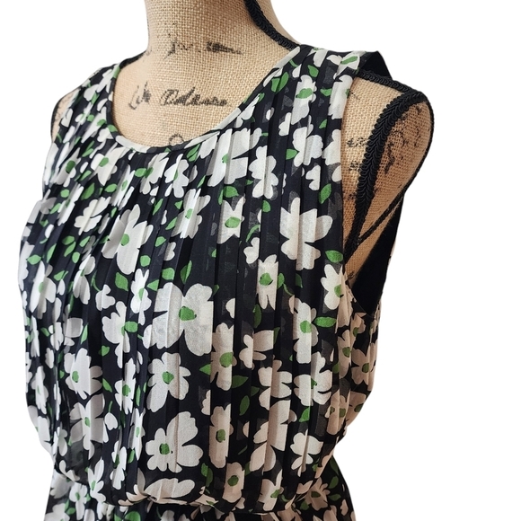 Joie Floral Sleeveless Cinched-Waist Dress - Medium - Picture 3 of 8